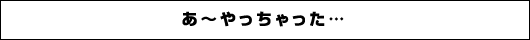 あ～やっちゃった…